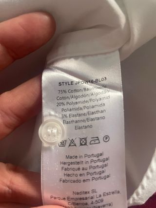 Camisa blanca algodón con estampado floral