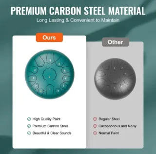 Tambor Tambu de Lengua de Acero VEVOR