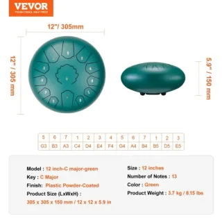 Tambor Tambu de Lengua de Acero VEVOR