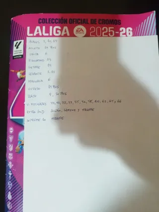 Cromos Faltantes LaLiga 2025-26