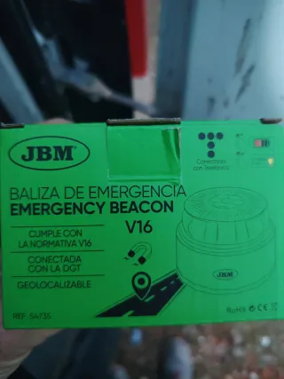 Baliza señalización V16 comectada con DGT