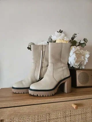 Botas Gioseppo Beige Tacon Plataforma
