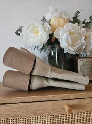 Botas Gioseppo Beige Tacon Plataforma