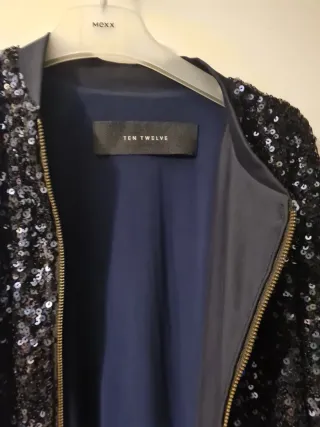 Bomber lentejuelas azul marino