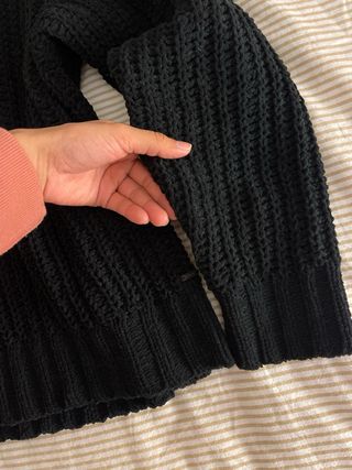 Abrigo Hollister Negro Cuello Alto Talla M