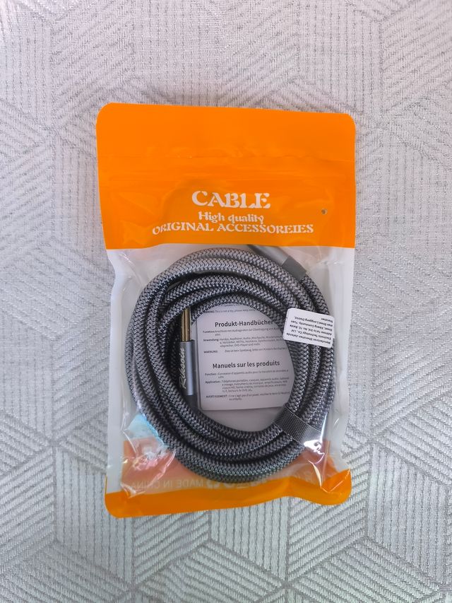 Cable de Jack (6,35 mm) trenzado – 2,4m (nuevo)