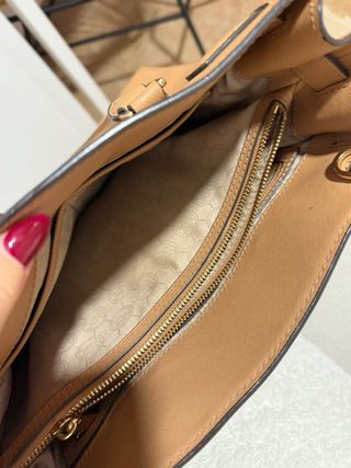 Bolso Michael Kors Beige y Dorado Original