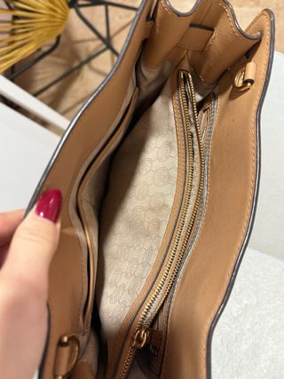 Bolso Michael Kors Beige y Dorado Original
