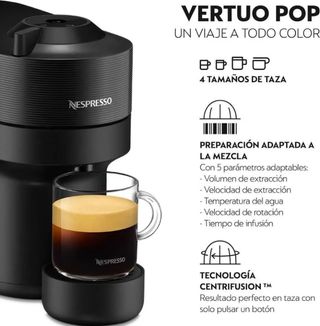 Cafetera Nespresso DeLonghi Pop Negra