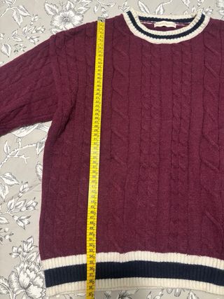 Jersey granate trenzado mujer