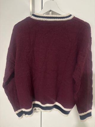 Jersey granate trenzado mujer