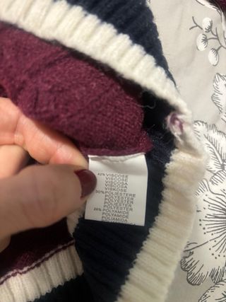 Jersey granate trenzado mujer