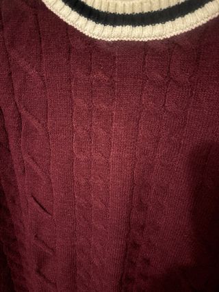 Jersey granate trenzado mujer