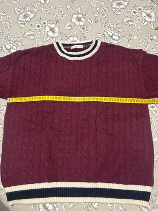 Jersey granate trenzado mujer