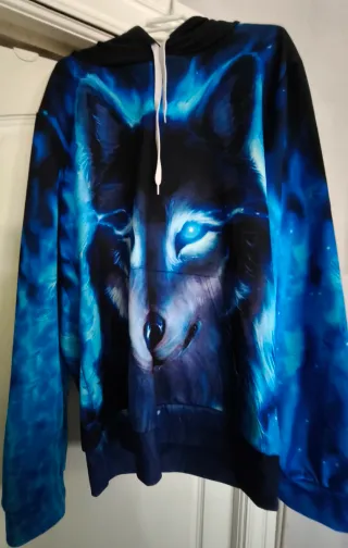 Sudadera chico lobo azul