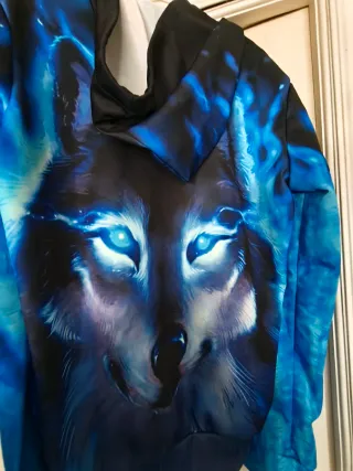 Sudadera chico lobo azul