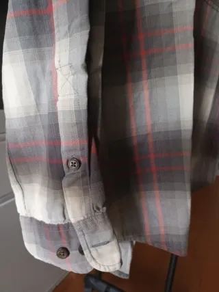 Camisa Timberland cuadros gris y rojo