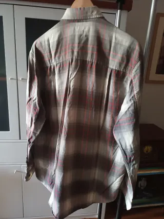 Camisa Timberland cuadros gris y rojo