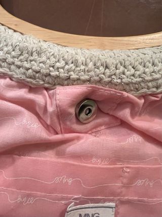 Bolso de ganchillo beige y rosa A