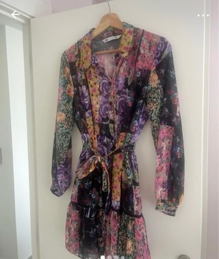 Vestido Zara floral patchwork