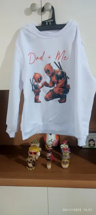 Felpa bimbo Deadpool Papà + Io