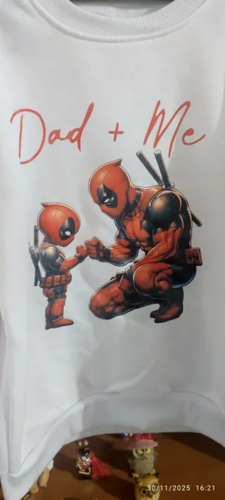 Felpa bimbo Deadpool Papà + Io