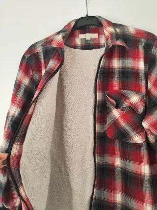 Camisa de franela forrada con cremallera