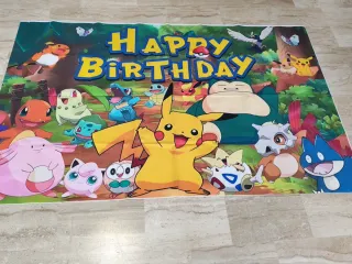 Striscione Pokémon Festa Compleanno 91x149cm