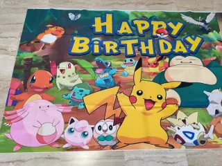 Striscione Pokémon Festa Compleanno 91x149cm