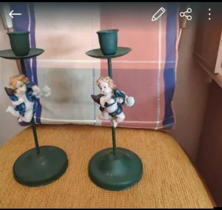 Candelabros de ángeles vintage