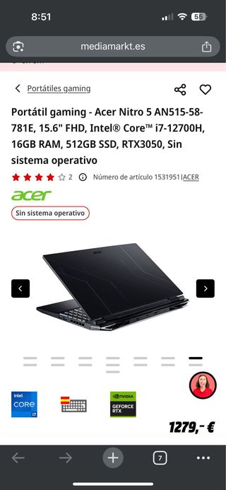 Portatile Acer Nitro 5 Gaming