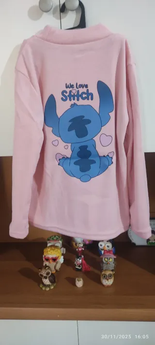 Felpa bambina Stitch rosa