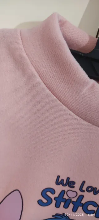 Felpa bambina Stitch rosa