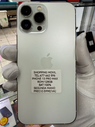 iPhone 13 Pro Max 128GB Plata/100% bat factura gar