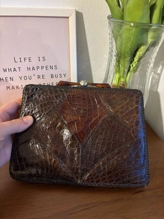 Bolso mano piel auténtica vintage