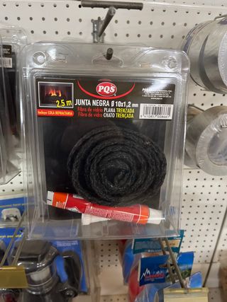 Junta Negra Chimenea 2.5m 10x1.2mm + Cola