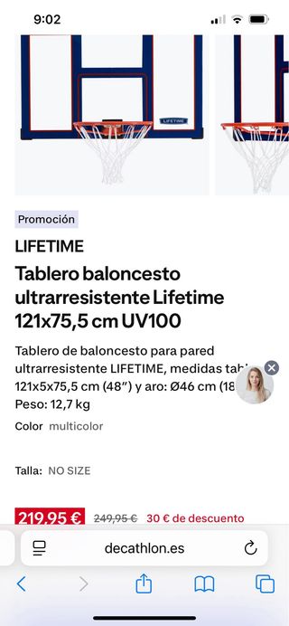 Canasta de baloncesto Kipsta