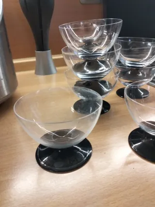 10 Ciotole Cristallo Nero/Trasparente