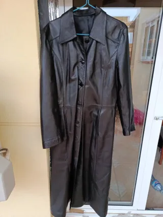 Abrigo Piel verdadera Mujer Talla 38 Negro