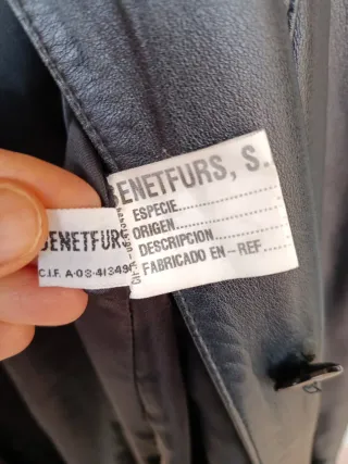 Abrigo Piel verdadera Mujer Talla 38 Negro