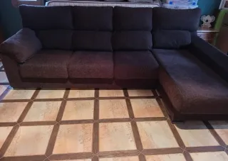 Sofá modular marrón tela