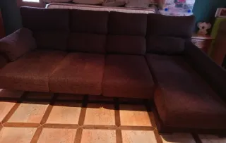 Sofá modular marrón tela