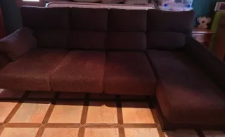 Sofá modular marrón tela