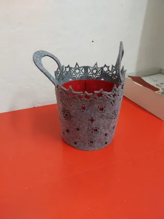 Cestino in panno decorato con stelle