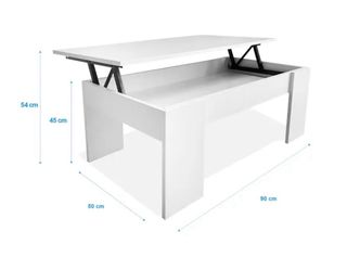 Mesa Centro Elevable Nyana Home Blanca