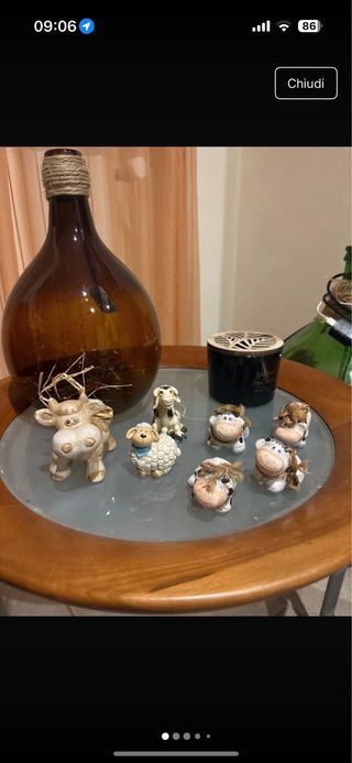 Set 5 Mucche Decorative Ceramica