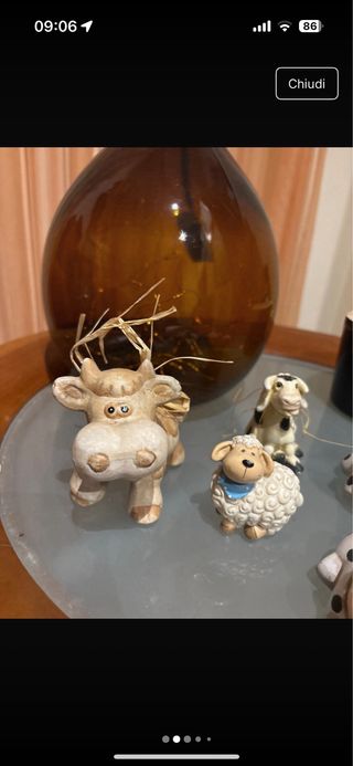 Set 5 Mucche Decorative Ceramica