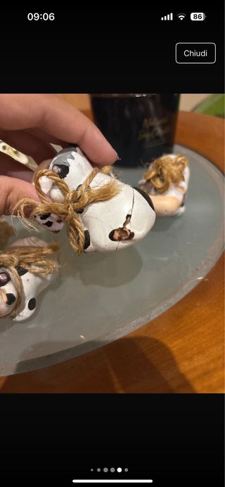 Set 5 Mucche Decorative Ceramica