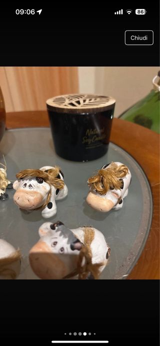 Set 5 Mucche Decorative Ceramica