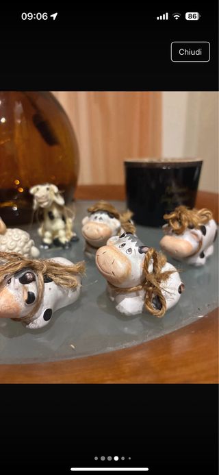 Set 5 Mucche Decorative Ceramica